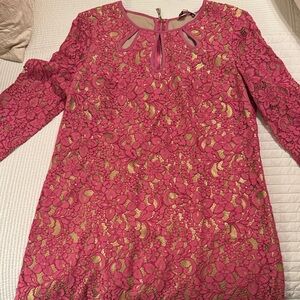 Juicy Couture Pink and Gold Lace Dress
